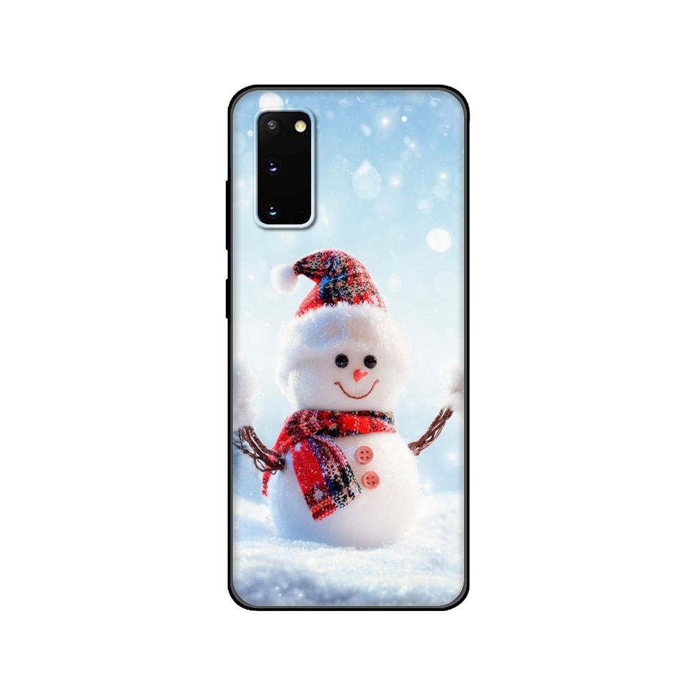 Black tpu Case For Samsung galaxy S20 /S20 PLUS/S20 ultra/S20+ /S20FE back cover Cute Christmas