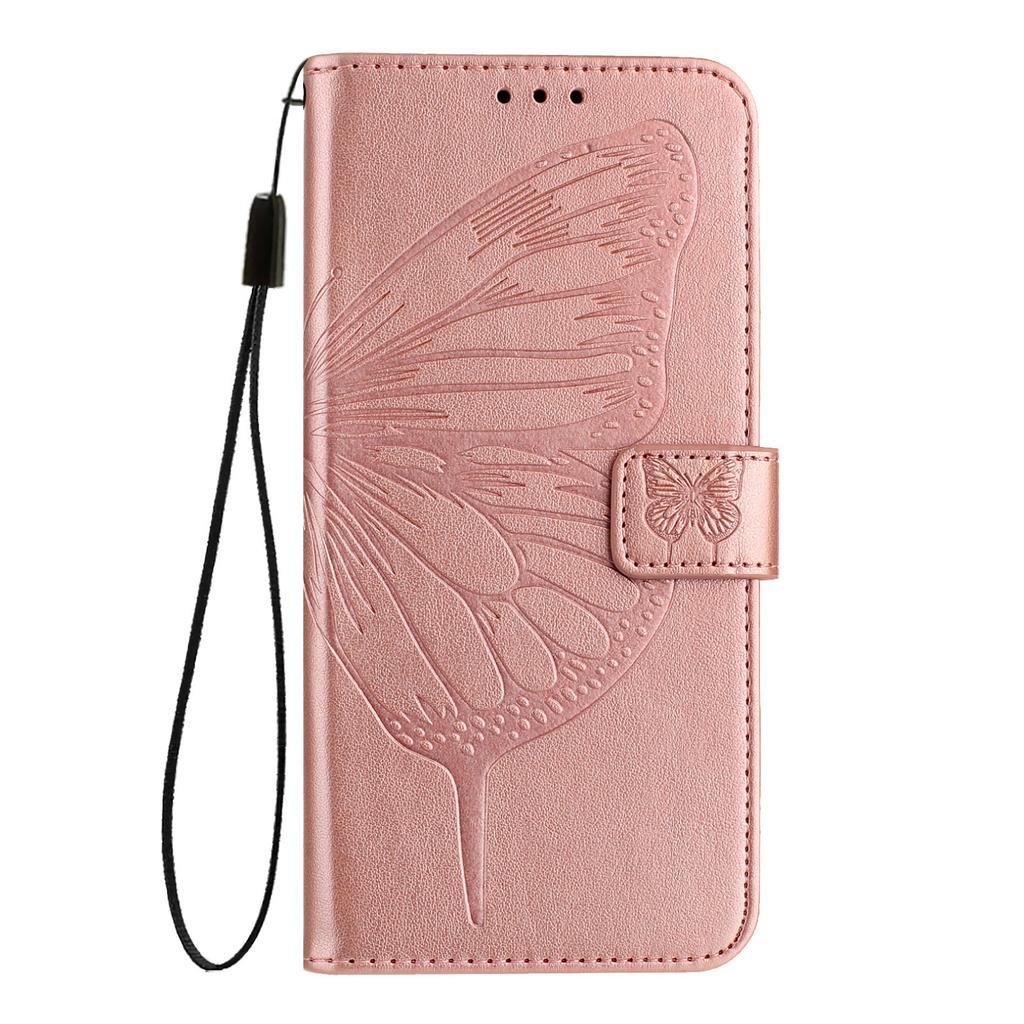 Suitable for iPhone 17 PRO Embossed Large Butterfly Case, Apple 15/16, Samsung S25U Card Slot Flip Leather Case