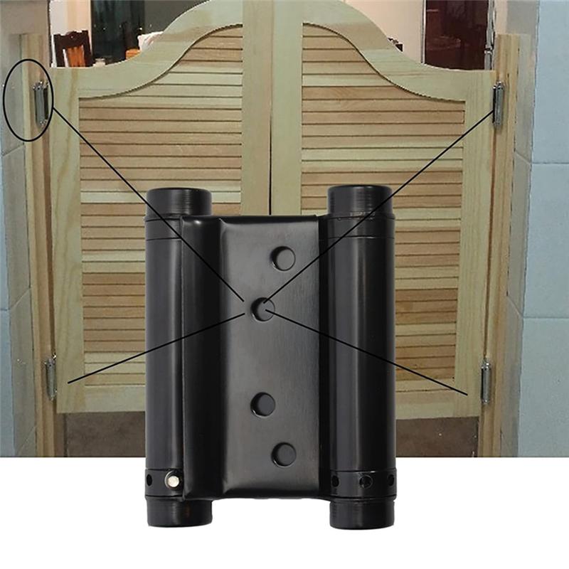 ABMH-3Inch Double Action Spring Hinges, Self Closing Door Hinges For Saloon Cafe Pub Swinging Doors, Including Pins 4-Pack