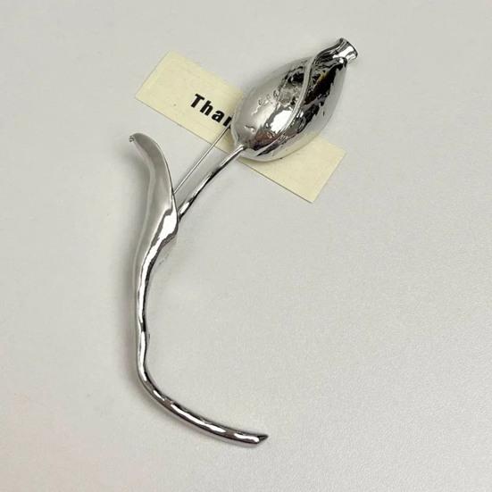 Tulip Flower Brooch Metal Alloy Brooch Versatile Jacket Dress Scarf Hat Handbag Pin Lightweight Elegant Accessories Gifts