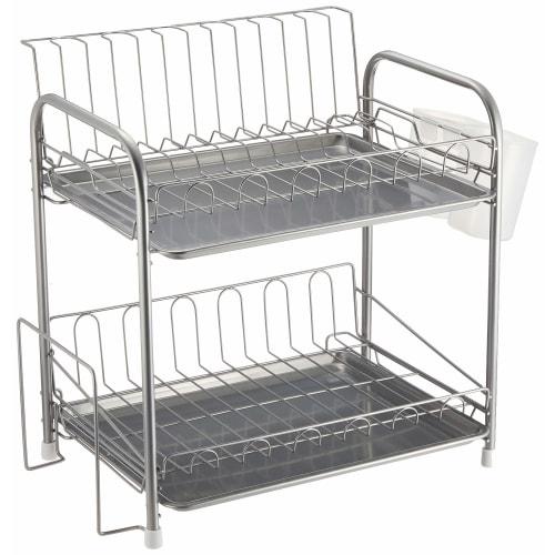PEARL METAL Resin Dish Drainer, 2-Tier, Simple Wear HW-7301