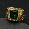 Stainless Steel Ring Vintage Gold Color Rhinestone Male Hiphop Rock Man Women Retro Free Mason Freemasonry Masonic Jewelry