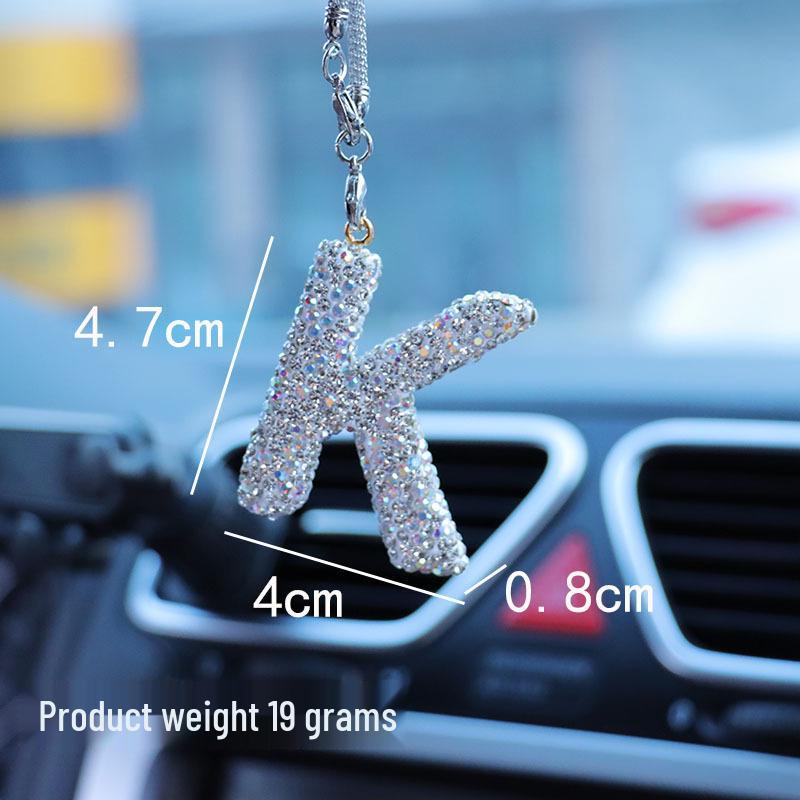 Rhinestone Bow Polymer Clay Rearview Mirror Ornament for Women