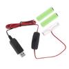 2M USB Type C To AM3/LR6/AA Dummy Battery Power Cable With Switch for Radio LED