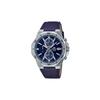 100 Meters Waterproof, Quartz Movement, Leather Strap, Japanese and Korean Watch, Men's Watch, Blue Dial EFV-640L-2AV