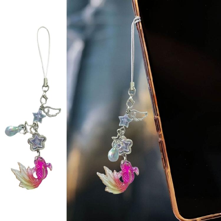 Multipurpose Fish Star Bead Phone Charm Pendant Versatile Keychain Accessory for Bags and Wallets Travel Friendly