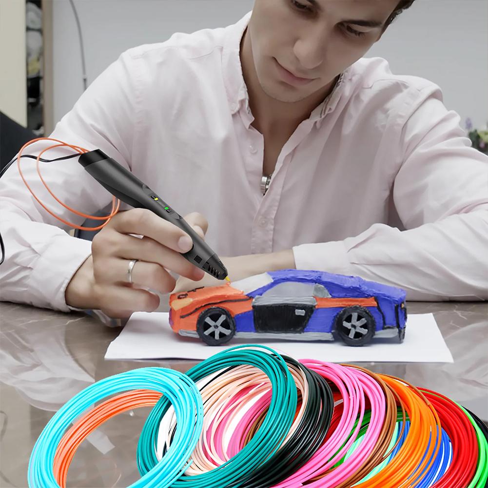 20PCS 3D Pen PLA Multi Color Refills Filament 5Meters Each Low Temperature Printing Material For Kids Adult Creative Art Tools