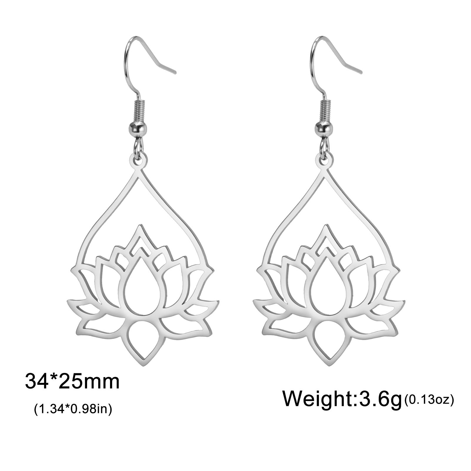 

Lotus Flower Drop Earring for Women Girl Hollow Jewelry Stainless Steel Accessories Elegant Valentine s Day Gifts 2026 Trend New