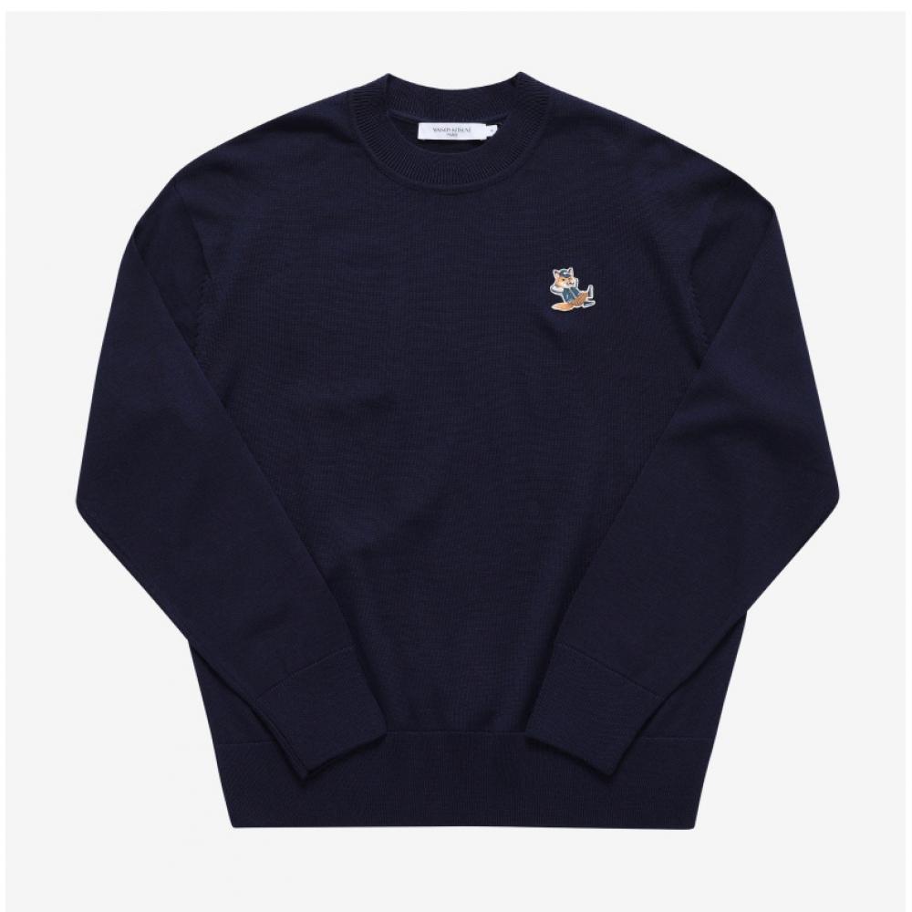 Maison Kitsune Km00503kt1036 P480 Dressed Fox Patch Mens Knit