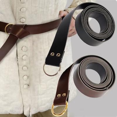 Retro mittelalterlicher Gürtel Renaissance O-förmiger Ring Kunstleder Kampfrittergürtel Unisex Bund Kleidungszubehör