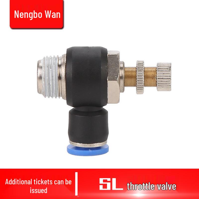 SL4-M5 Pneumatická škrticí spojka: Regulační ventil průtoku pro vzduchové hadice s rychloupínacím prvkem (6-01, 8-02, 10-02)