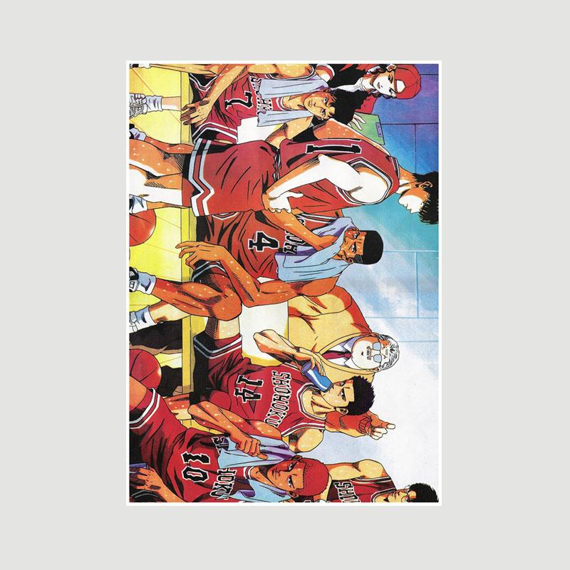 

Японский классический баскетбольный мультфильм Slam Dunk Плакаты Белая бумага Аниме Фигурка Плакат Домашний декор Настенная живопись Бар Кафе Декоративная фреска 30x21cm