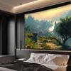 1pc Countryside Pastoral Wall Hanging Peach Skin Tapestry Polyester Tapestry Suitable for Living Room Bedroom Office Wall Hang