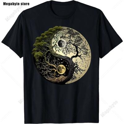 Klassiek Levensboom Yin Yang Ontwerp T-shirt Heren T-shirt Vrijetijd T-shirt Kawaii Herenkleding Katoen Strand Korte Mouw
