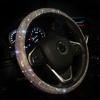 Universal Bling Diamond Car Steering Wheel Cover Suitable for 14.5-15inch O-Type Rhinestone Crystal Car Interior Decrotion