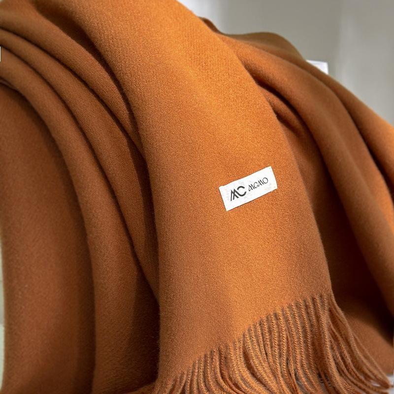 Cachecol Inverno Feminino Sólido 26 Cores Quente Espesso Caxemira Xale Moda Exterior Luxo Franjas Pashmina Envoltório Senhora Cachecóis à Prova de Vento