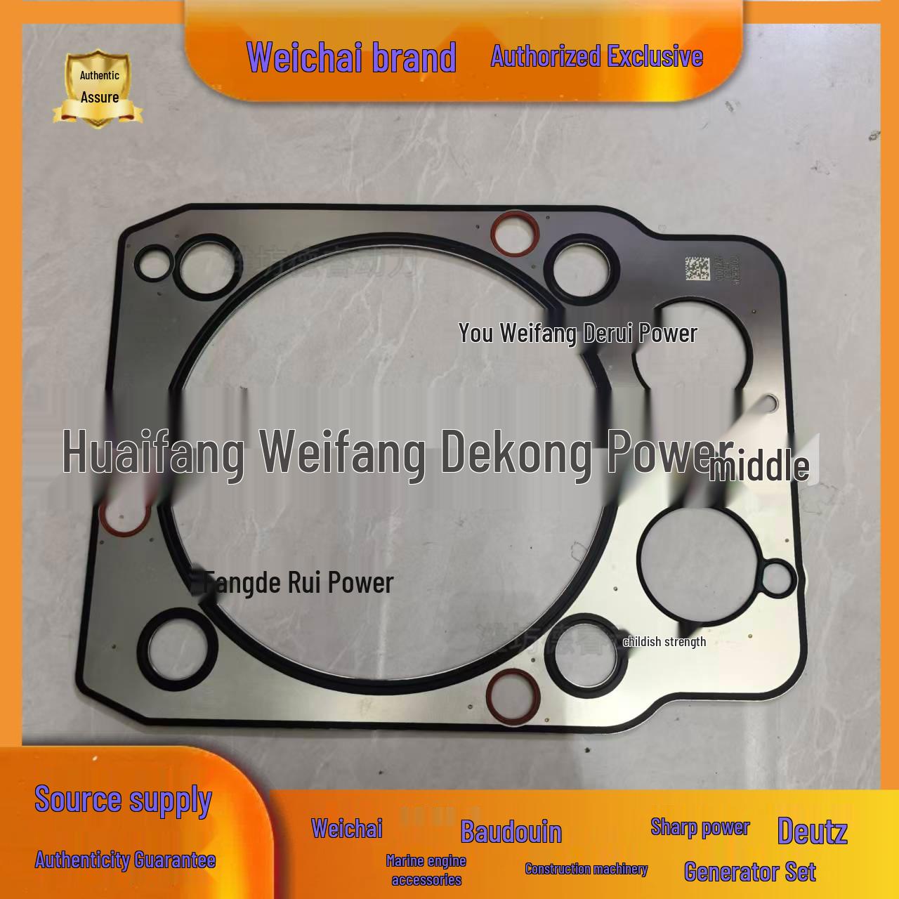 

Weichai WH17 Engine Genuine Cylinder Head Gasket #1001828248
