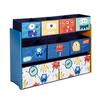 GINGER HOME – Organiseur jouets enfant 9 bacs tissu (2G,3M,4P), MDF/acier, motif MONSTER, 92×30×60 cm