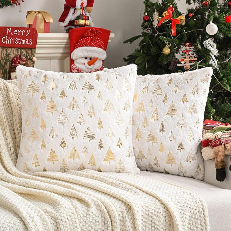 Christmas Pillow Shu Cotton Embroidered Pillow Case Living Room Sofa Snowflake Cushion Pillow Case