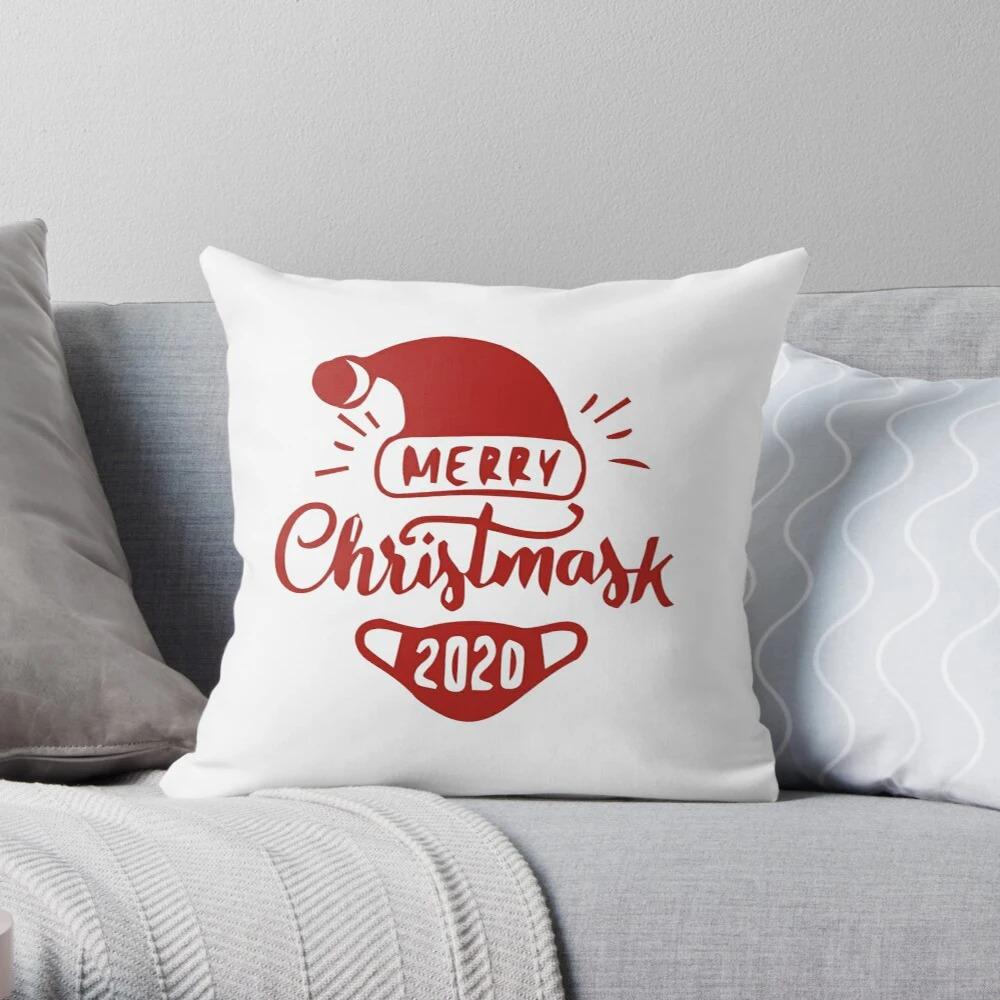 Merry Christmas Decoration Home Pillowcase Cushion Cover Autumn 45X45Cm Red Living Room Sofa Bed Pillowcase