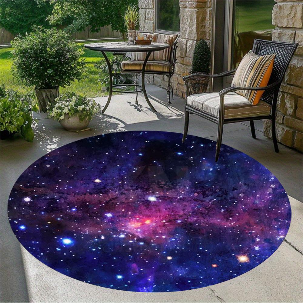 Creativity Round Carpets Nebula Pattern Bedroom Rug Living Room Floor Mat for Meditation Reading Chair Mat Home Decor Yoga Mat
