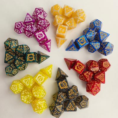 7ks/sada digitálních kostek s dračím vzorem pro DND Rpg Trpg COC Cthulhu Běžecká stolní stolní hra Dnd Sada kostek Mnohostěnné kostky