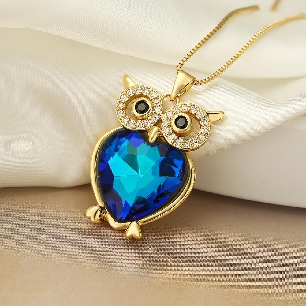 Crystal Owl Necklace for Women Creative European AmericanJewelry Accessory Gift