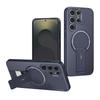 Luxury Carbon Fiber Folding Stand Magnetic Phone Case For Samsung Galaxy S24 Plus S24 Ultra Matte Shockproof Back Cover S24 FE