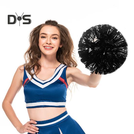 10 Stück Cheerleader-Pompons, metallische Cheerleader-Pompons mit Fingerring, Jubel-Requisiten für Squad-Team-Sportspiele, Tanz- und Kleiderpartys