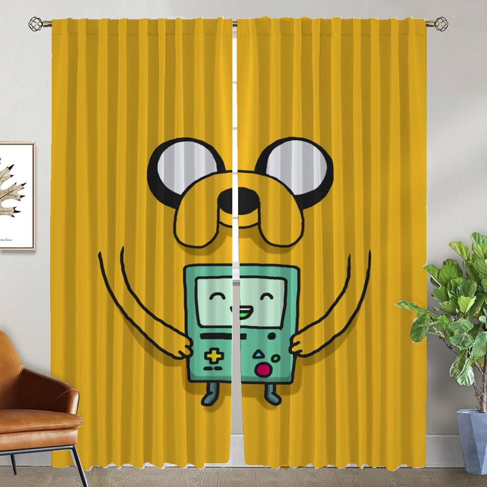 

Занавеска для окна для комнаты 2 панели время приключений современные шторы для гостиной 2 шт Хэллоуин украшение перегородка кухня дом W50xH70cmx2pcs-CL