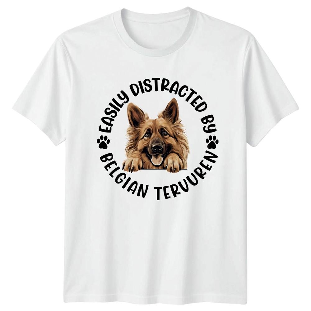 Easily Distracted By Belgian Tervuren Dogs Unisexs TShirt Unisexs Graphic Unisex S