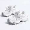 Heel height 5cm small leather dad shoes new lightweight sports shoes mesh breathable hollow casual shoes