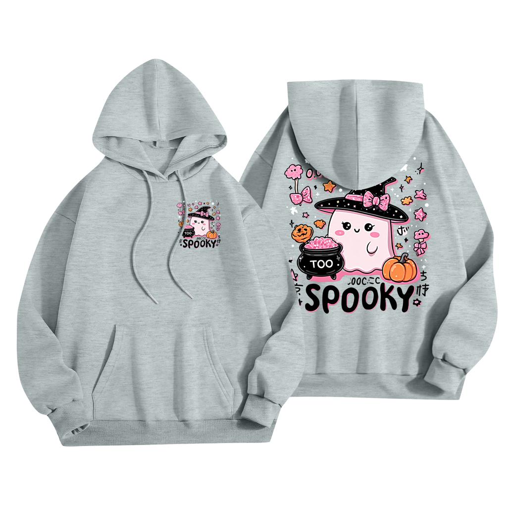 Children's Casual Fashion Halloween Print Long-Sleeved Hooded Sweatshirt