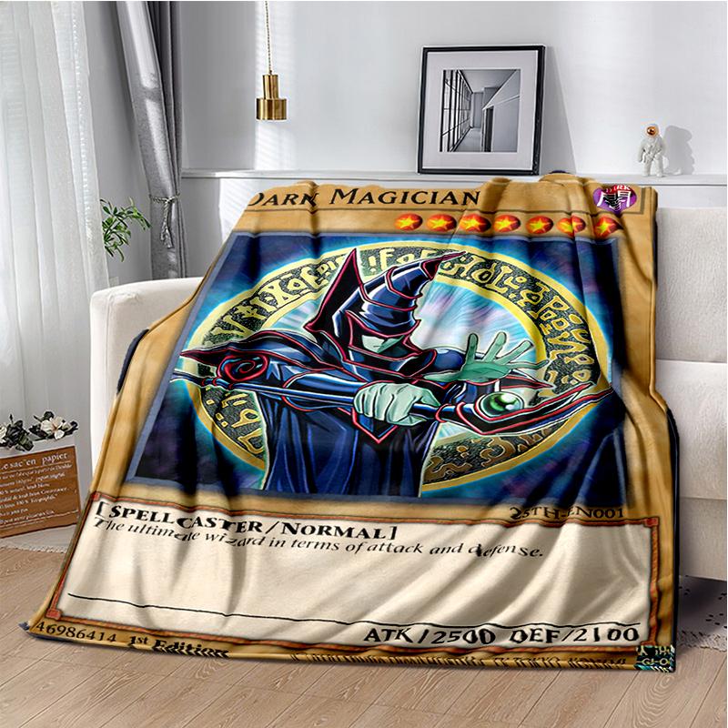 Dark Magician Cartoon Anime Throws Blanket Kids Super Soft Cute Blankt for Travel Couch Picnic Bed Flannel Blanket Birthday Gift