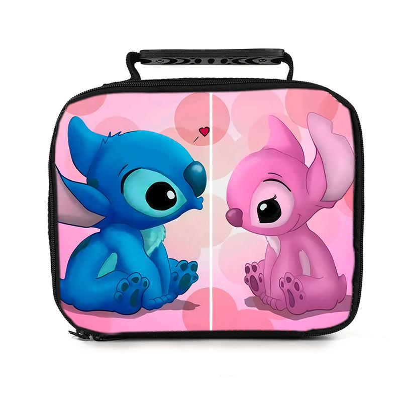 

Детская термосумка для ланча Лило и Стич, школьный пикниковый набор, коробка, ручка, сумка Pink Bubbles