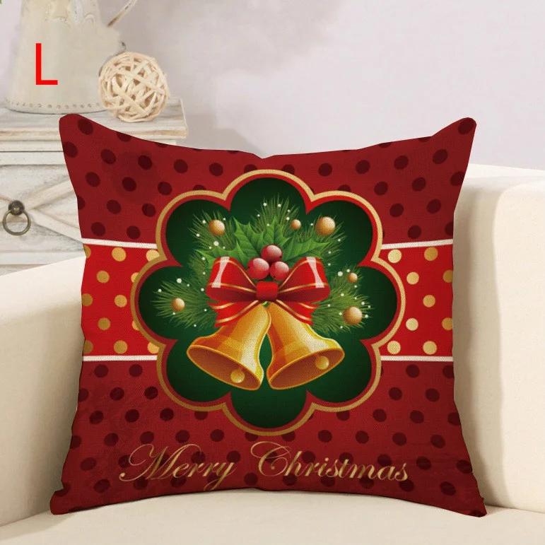 Santa Linen Pillow Home Furnishing Imitation Linen Pillowcase Car Sofa Cushion Pillow