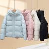 Simple winter padded jacket short women's new design sense small student hooded thickened padded jacket