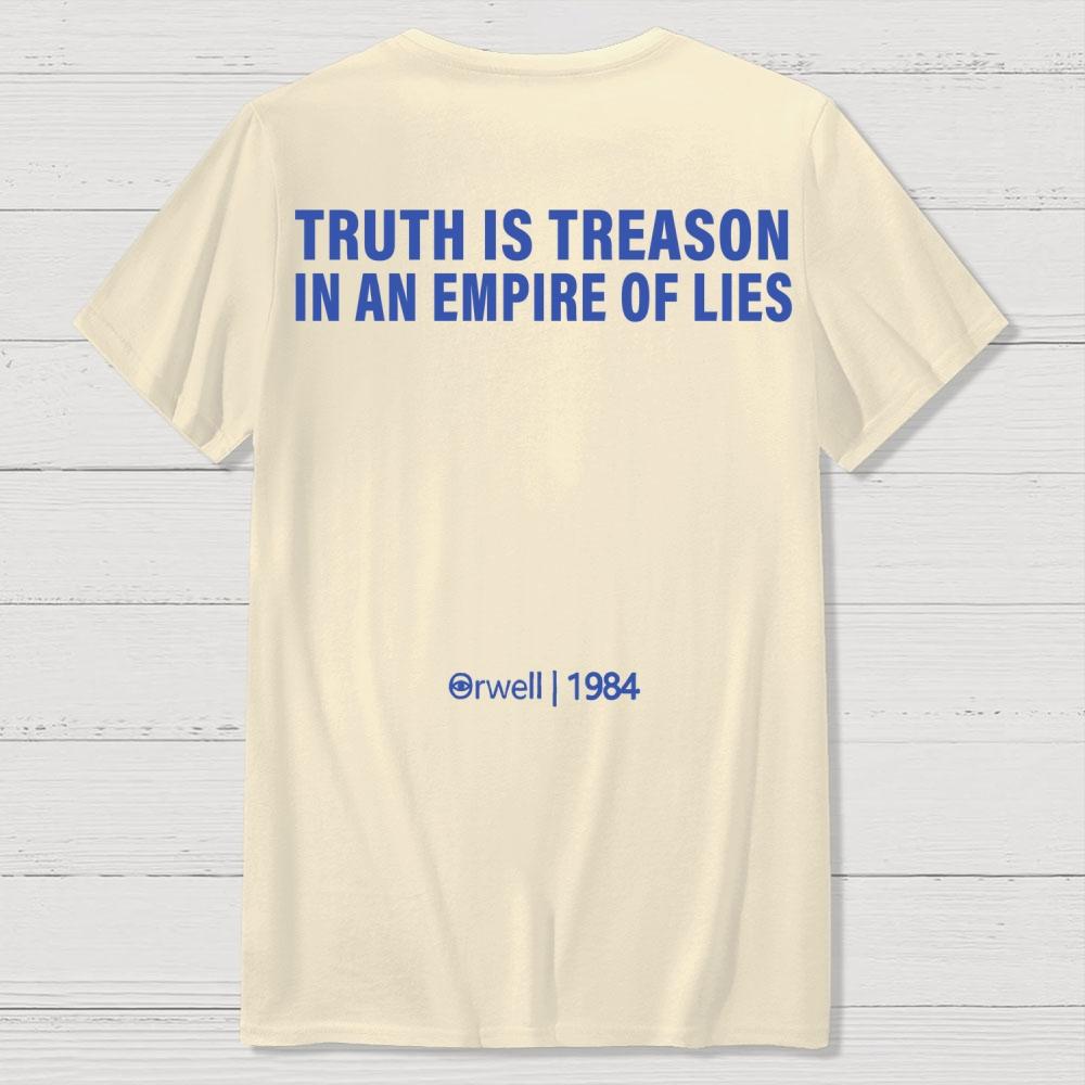 Orwell 1984 Impression Avant et Arrière Coton Été Décontracté Cool Lâche T-shirt