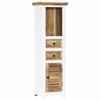 Highboard White and Brown 40x30x128 Cm Solid Mango Wood