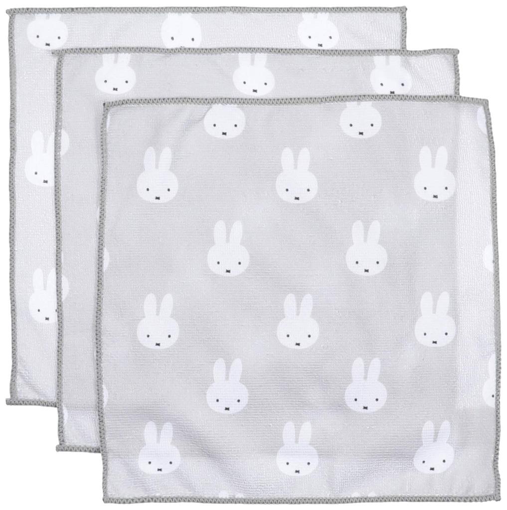 Okato DickBruna Miffy Mikrofaser-Set mit Miffy-Gesicht 30cm x 30cm Handtüchern, 30x30cm, 3, Nur, Ca.