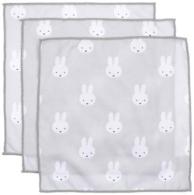 Okato DickBruna Miffy Microfiber Set of Miffy Face 30cm X 30cm Towels, 30x30cm, 3, Only, Approx.