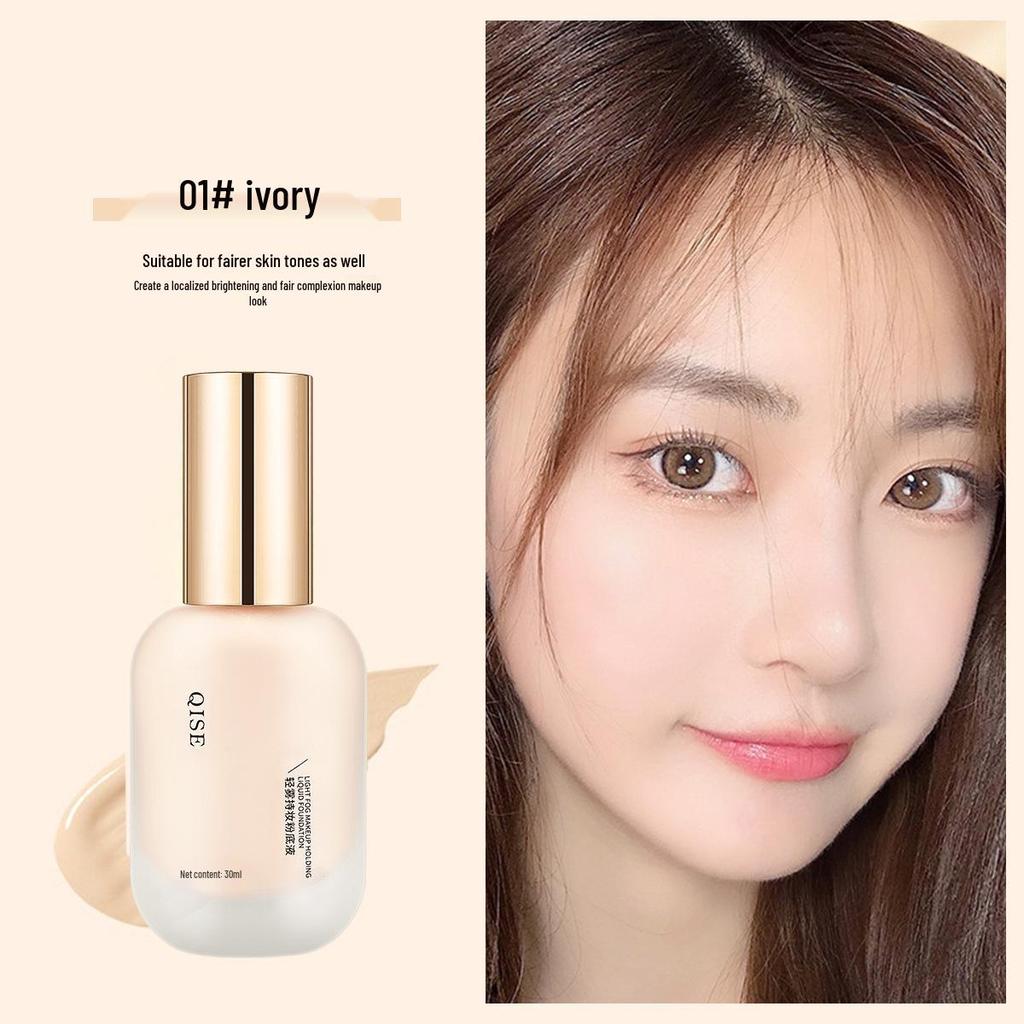 Kise Light Mist Long-Lasting Foundation & Concealer: Oil Control, Non-Transferring, Anti-Smudge, Sweatproof for Dry & Oily Skin.