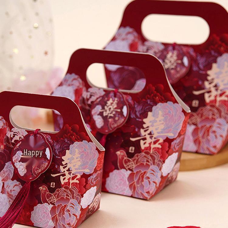 2025 New Style Hand-held Wedding Candy Box - Chinese Creative Gift Box