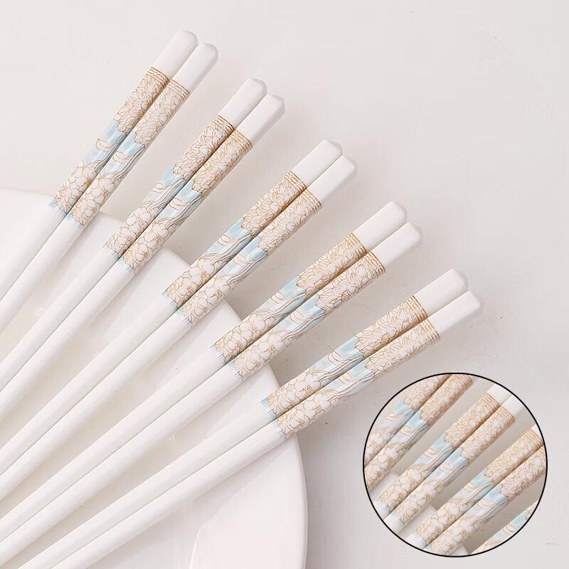 KANGQIN Daisy Ceramic Chopsticks 10 Pairs