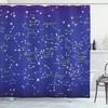 Astrology Shower Curtain Planetarium Themed Astronomical Image Of Constellations With Horoscopes Cloth Fabric Bathroom Decor Set