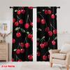 2pcs,2D plane printing Popular Curtains Cherry Parade Versatile Polyester Fabric (without rod) Outdoor Decorations Ldeal for