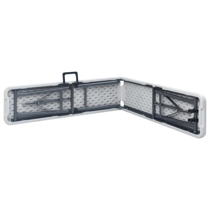 VidaXL Bancs de jardin pliables 2 pcs 180 cm PEHD Blanc