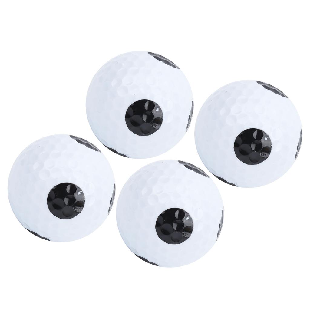 4 Stück Golf Putting Übung Doppelschicht Spielball Weiß Schwarz Ball Schwarzer Punkt Ball