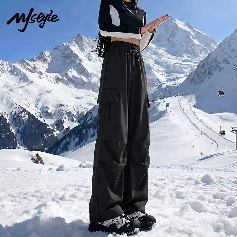 MJ STYLE Women's High-Waist Workwear Straight Leg Outdoor Pants