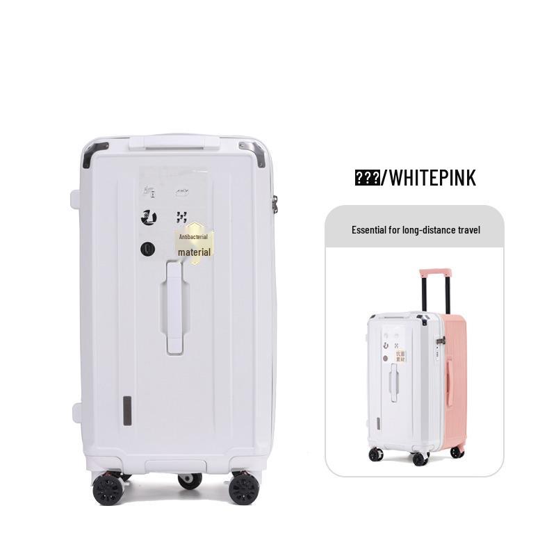32-Inch Large Capacity Durable Leather Trolley Case with Combination Lock for Men & Women